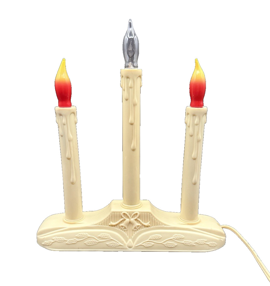 Vintage Corded Electric Three Candles One Base Flickering Bulb Included