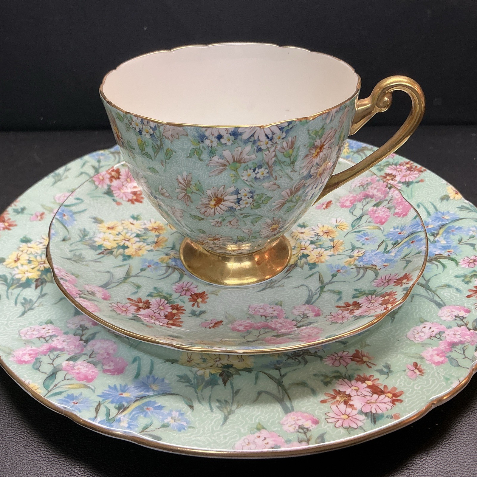 Vintage Shelley Bone China CHINTZ “Melody” 6 Piece Matching Set