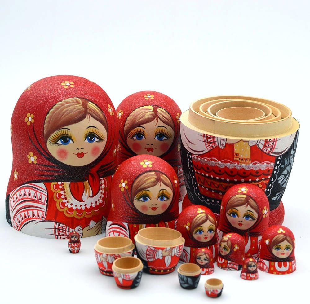 Russian Nesting Dolls for Kids Matryoshka Doll 10Pcs Handmade