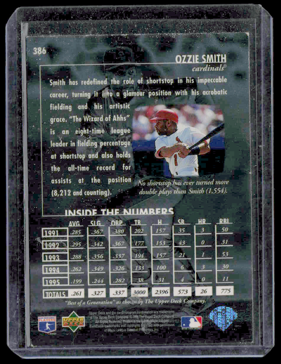 ⚾ 1996 Upper Deck Ozzie Smith #386 Cardinals Vintage 🔥