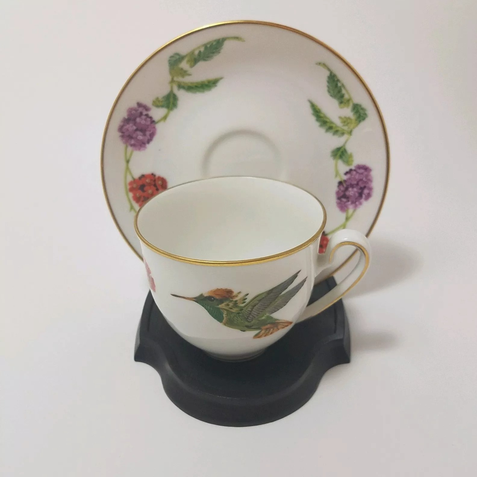 Hummingbirds of the World tea cup Franklin Mint-Lophornis ornata