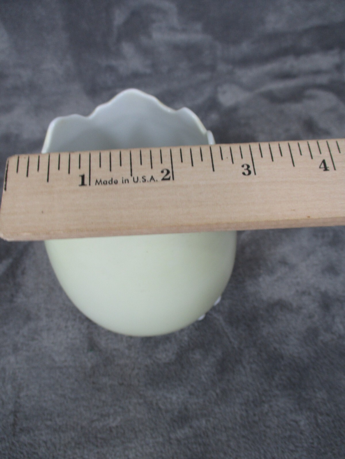 Lefton 1602 Footed Cracked Egg Vase Planter Ceramic With Gold Trim 5.5″ Vintage