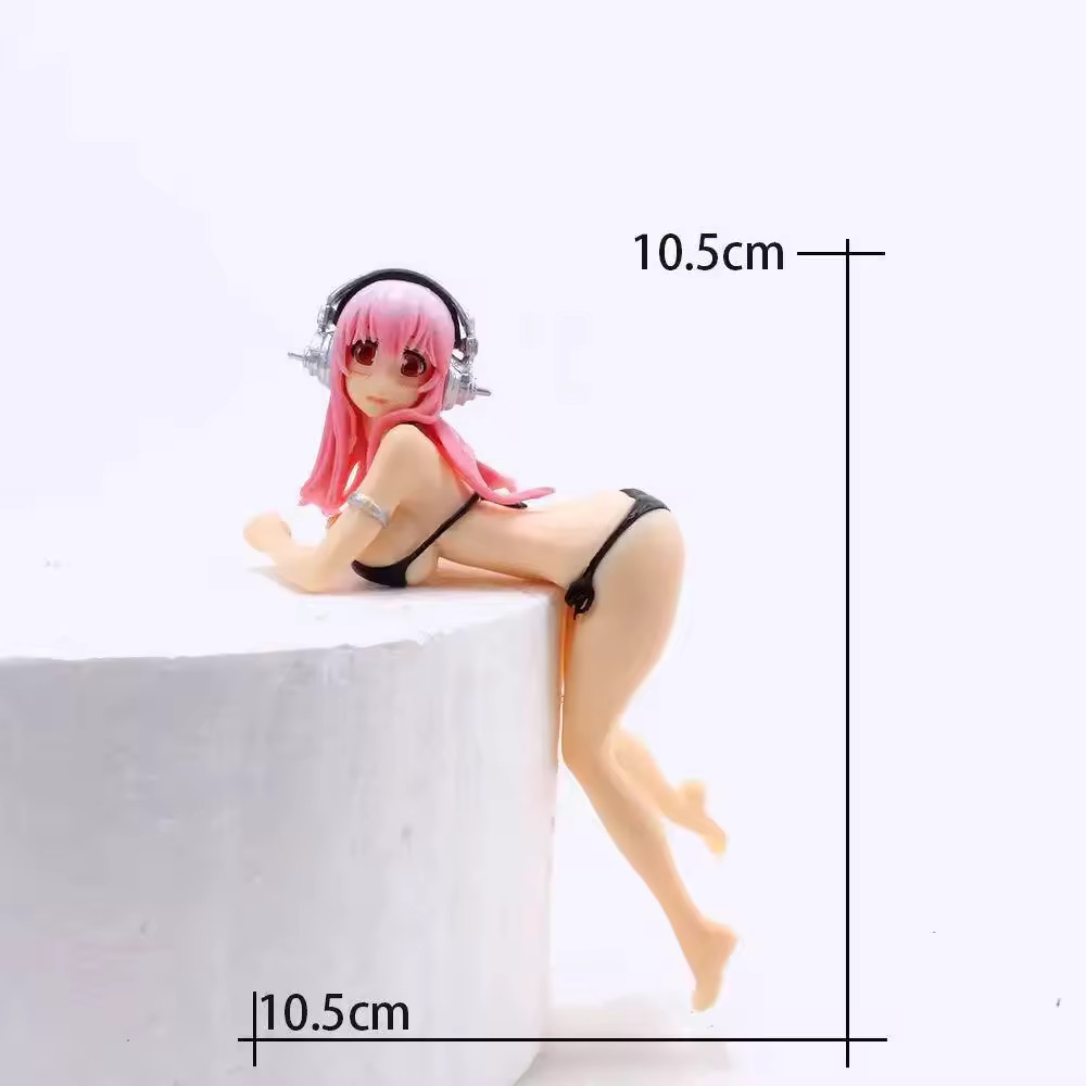 Super Sonico Anime Figure Cup Noodle Stopper Swimsuit PVC Figure Toy Bulk