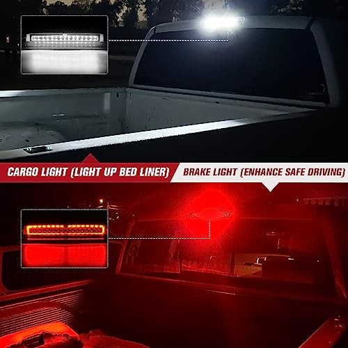 LED Third 3rd Brake Light Fit for Dodge Ram 1500 2009-2017, for Smoke Lens