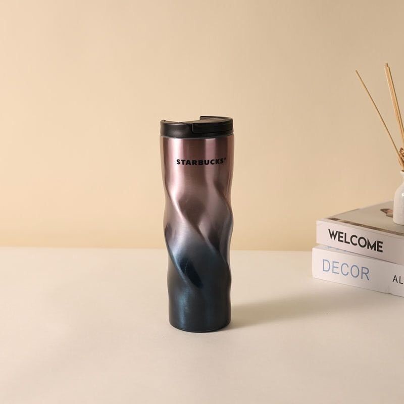 6 Styles Starbucks Cup Thermos Cup Stainless Steel Spiral Coffee Water Cup 473ml