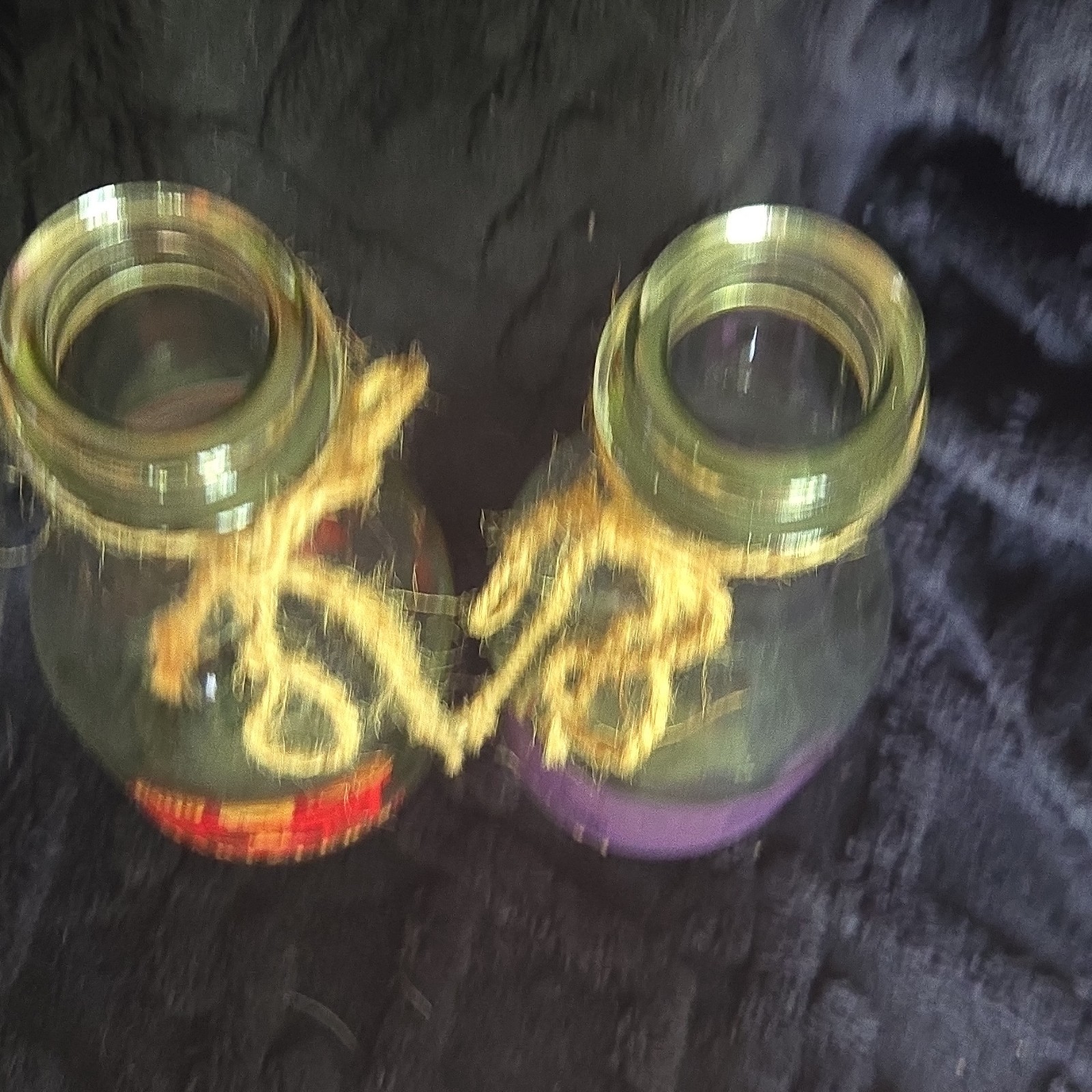 Hartzler’s Egg Nog Holiday Edition Clear Glass Milk Bottles Lot of 2