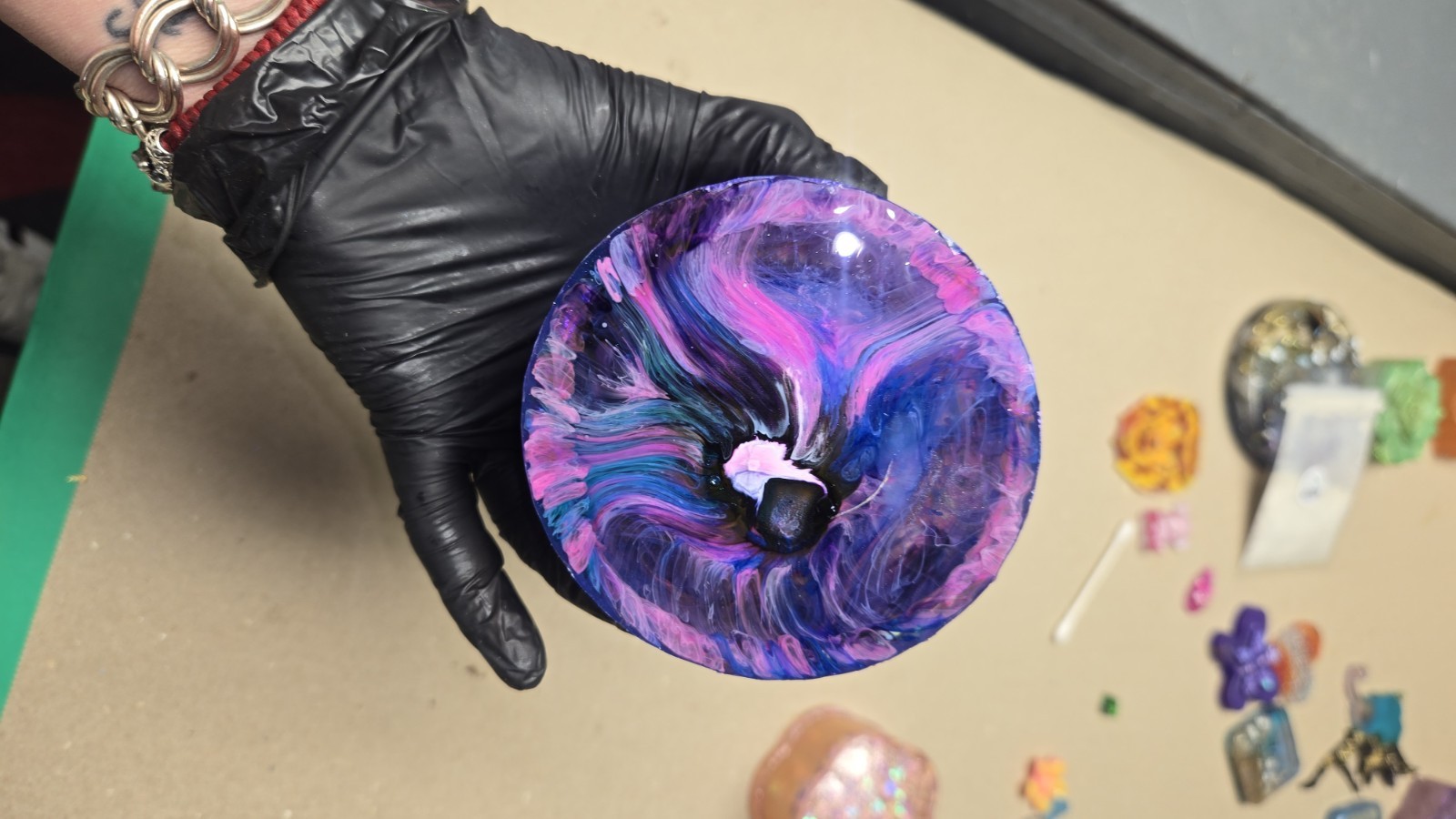 Castle Trinket Box Purple Blue Colorshift Princess Gift Handmade Epoxy Resin Art