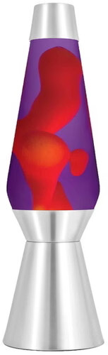 Lava Lamp Light Silver Base Red and Purple 27″