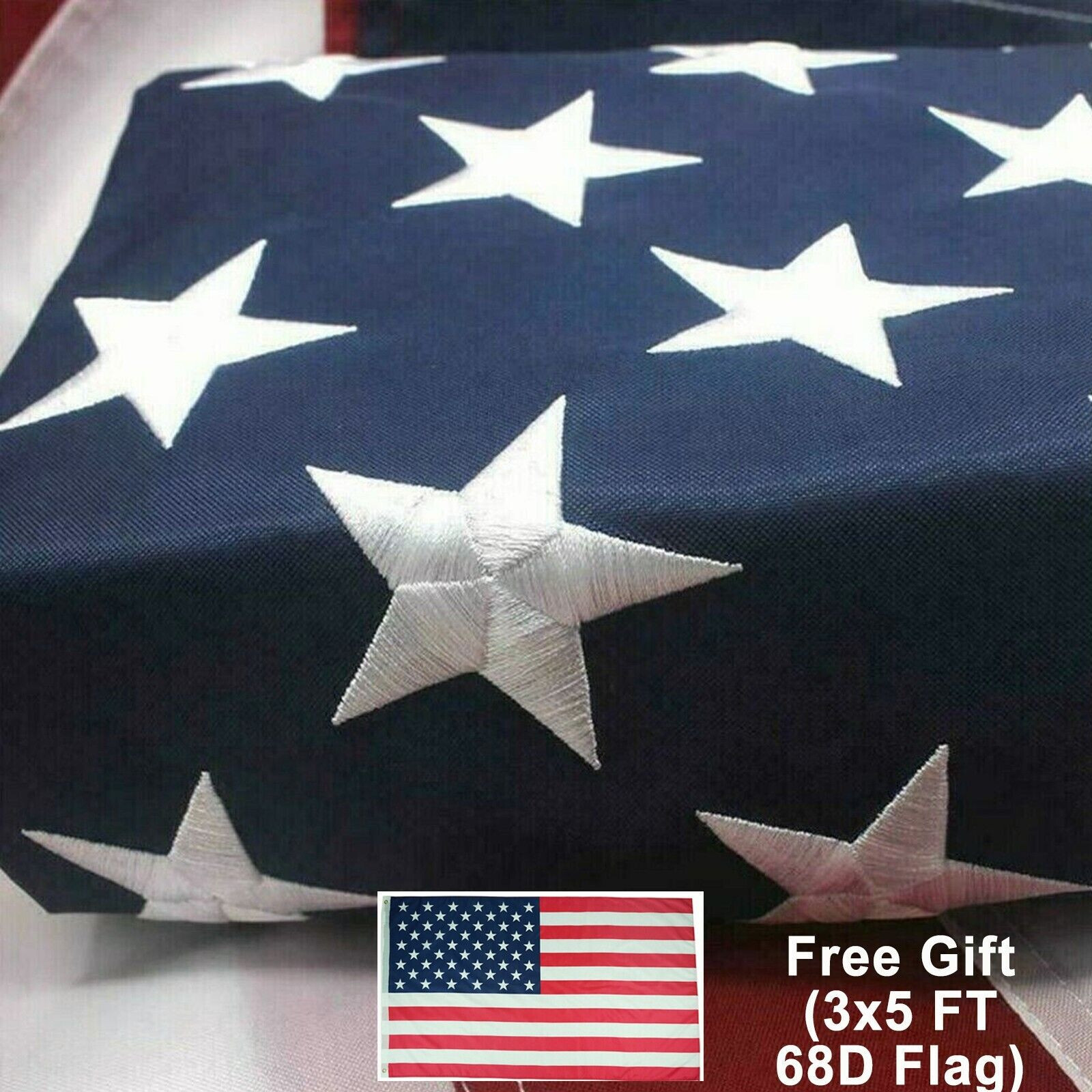 3x5ft US American Flag Heavy Duty Embroidered Stars Sewn Stripes Grommets Oxford