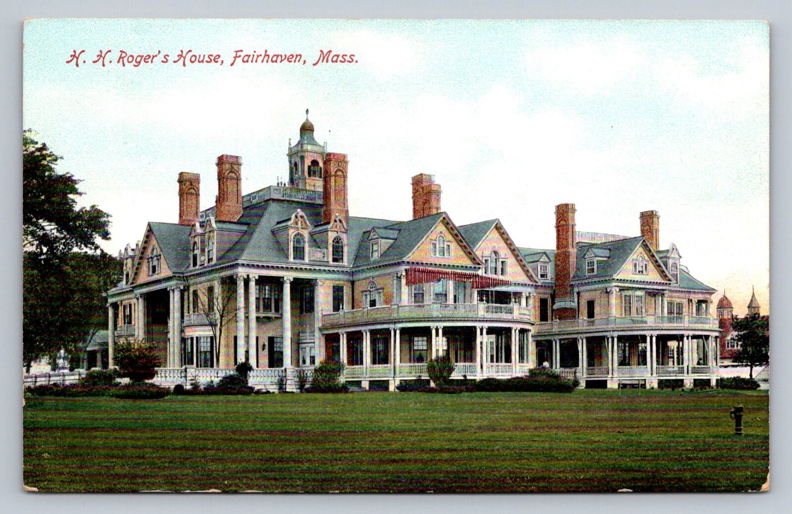 Postcard MA Fairhaven Residence of HH Rogers Undivided Back Unposted C807