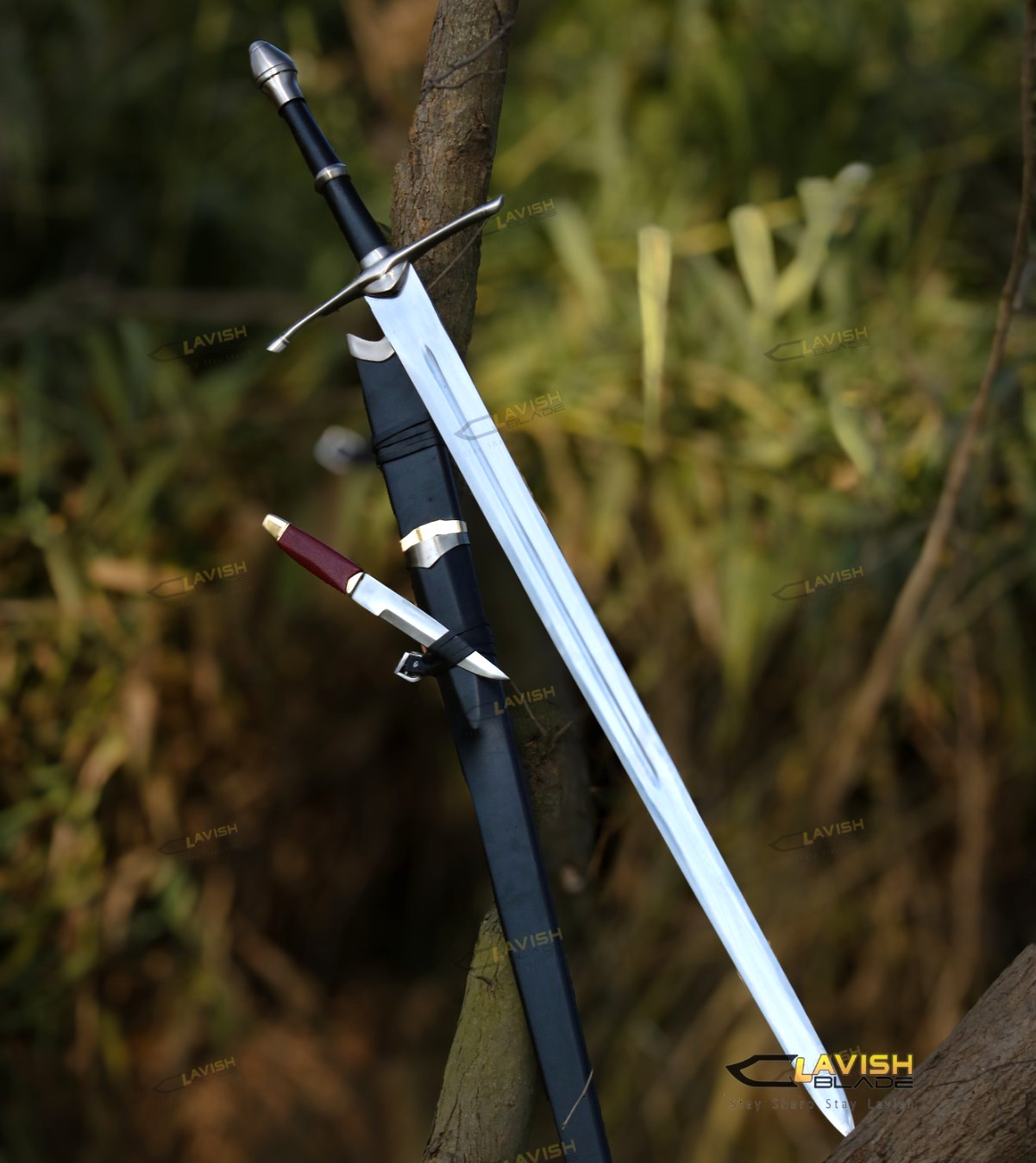 Aragorn Strider Ranger Sword (Black Color) With Knife Fully Handmade Replica