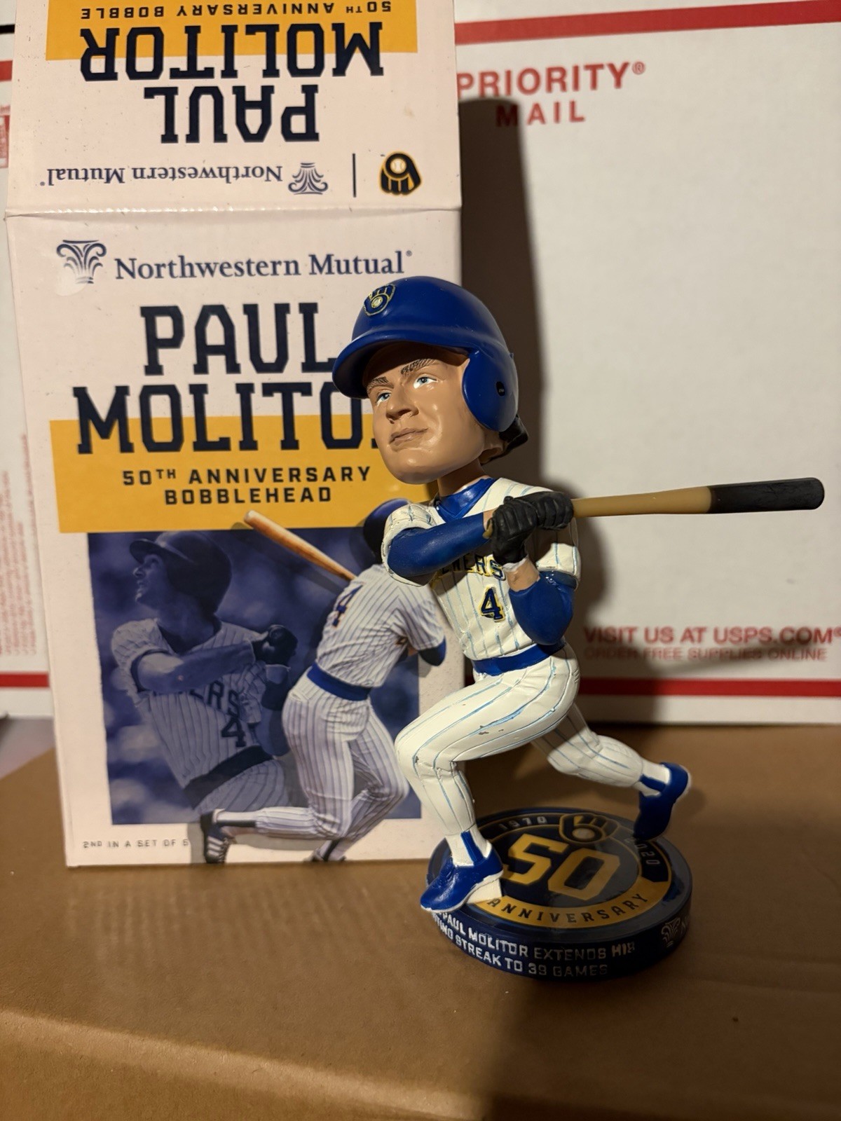 BDA Sports Paul Molitor Milwaukee Brewers 50th Anniversary Bobblehead 2020