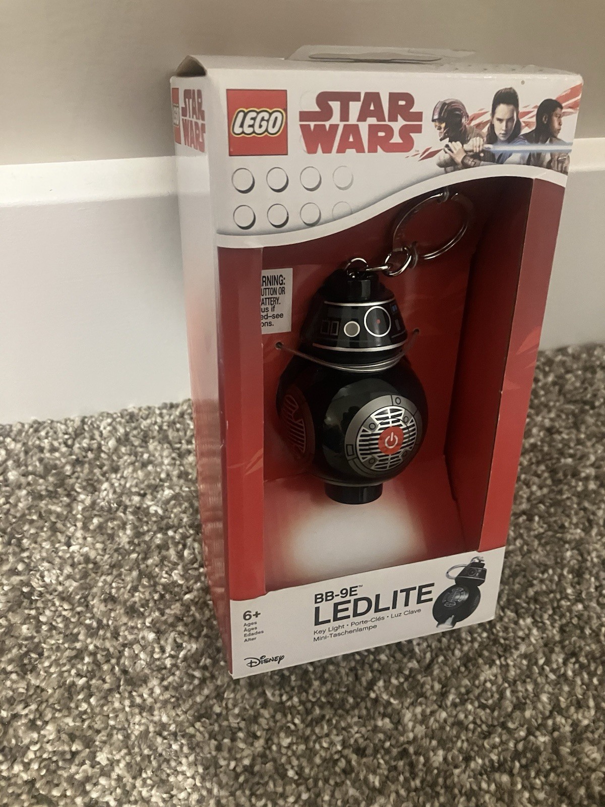 LEGO Star Wars: BB-9E LED Key Light Black/White/Silver NEW Keychain Light Toy