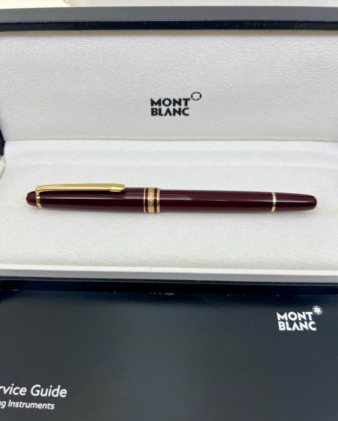 SALE Montblanc Meisterstück Classique Burgundy Red Rollerball Pen Gold Trim NIB