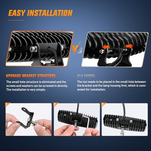 Golf Cart Adjustable 60W LED Pods 2Pcs White 1.0 Count Not Smart Home Compatible