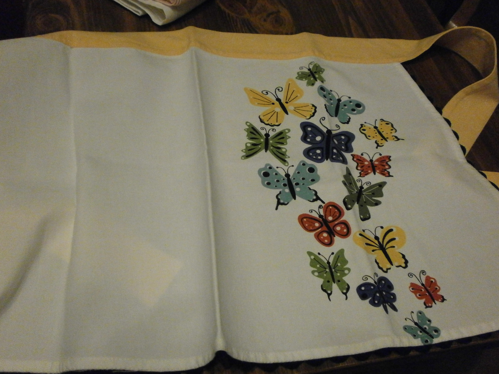 Butterflies Apron Yellow Black Ric Rac Purple Turquoise Lot RAB Ritz 100% Cotton