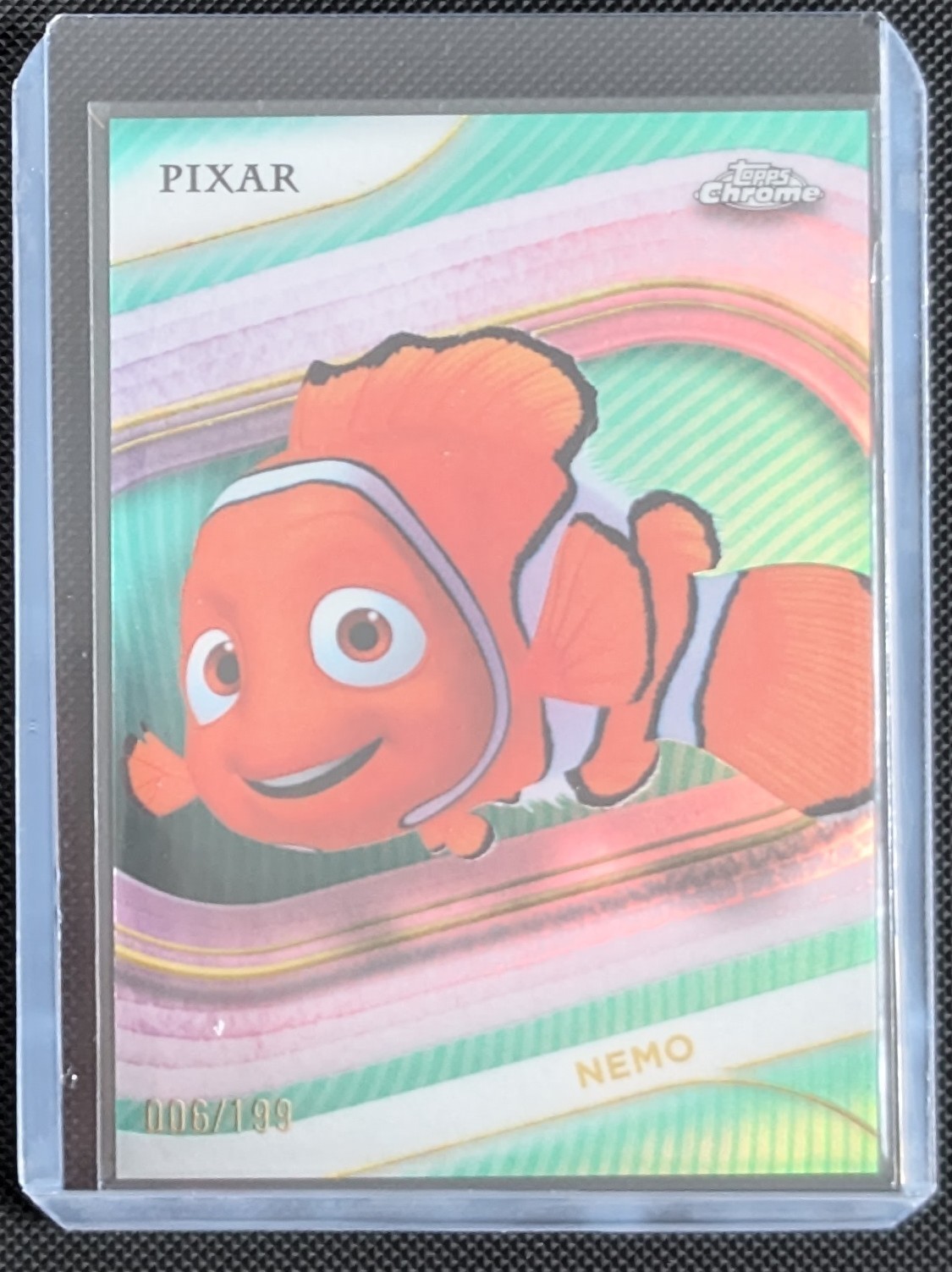 2025 Topps Chrome Disney Pixar Nemo Aqua Refractor /199 #43 Serial Numbered