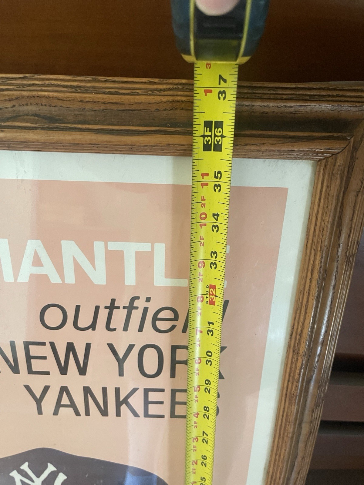 MICKEY MANTLE 1991 HAND SIGNED OVERSIZED 24×36 BASEBALL CARD With COA