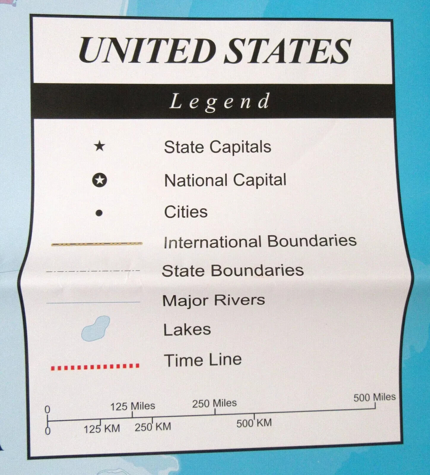 United States Wall Map 39.4″ x 27.5″ State Capitals Cities State Teaching Tree