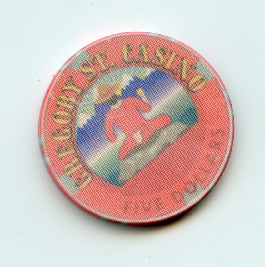 5.00 Chip from the Gregory Street Casino Black Hawk Colorado Mountain
