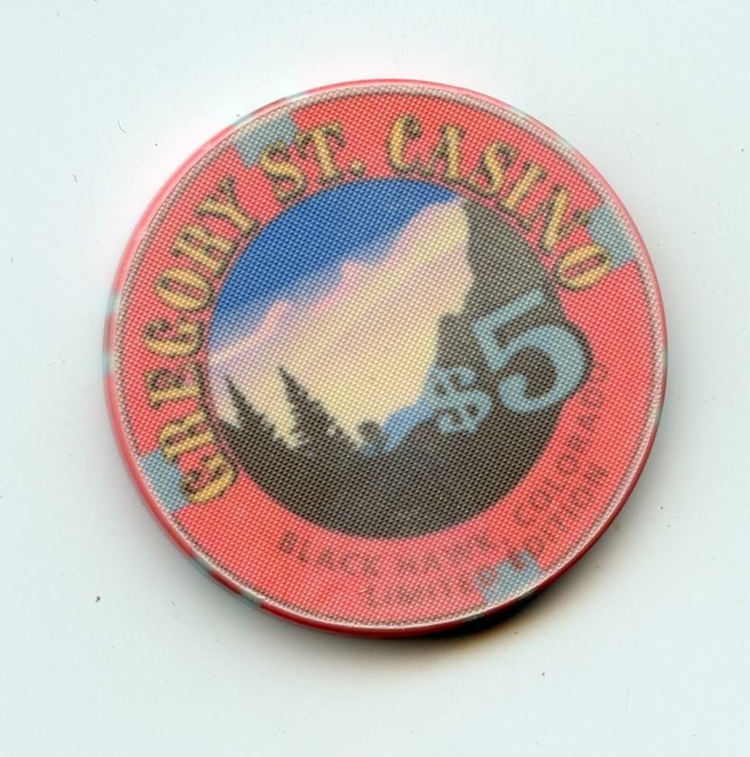 5.00 Chip from the Gregory Street Casino Black Hawk Colorado Mountain
