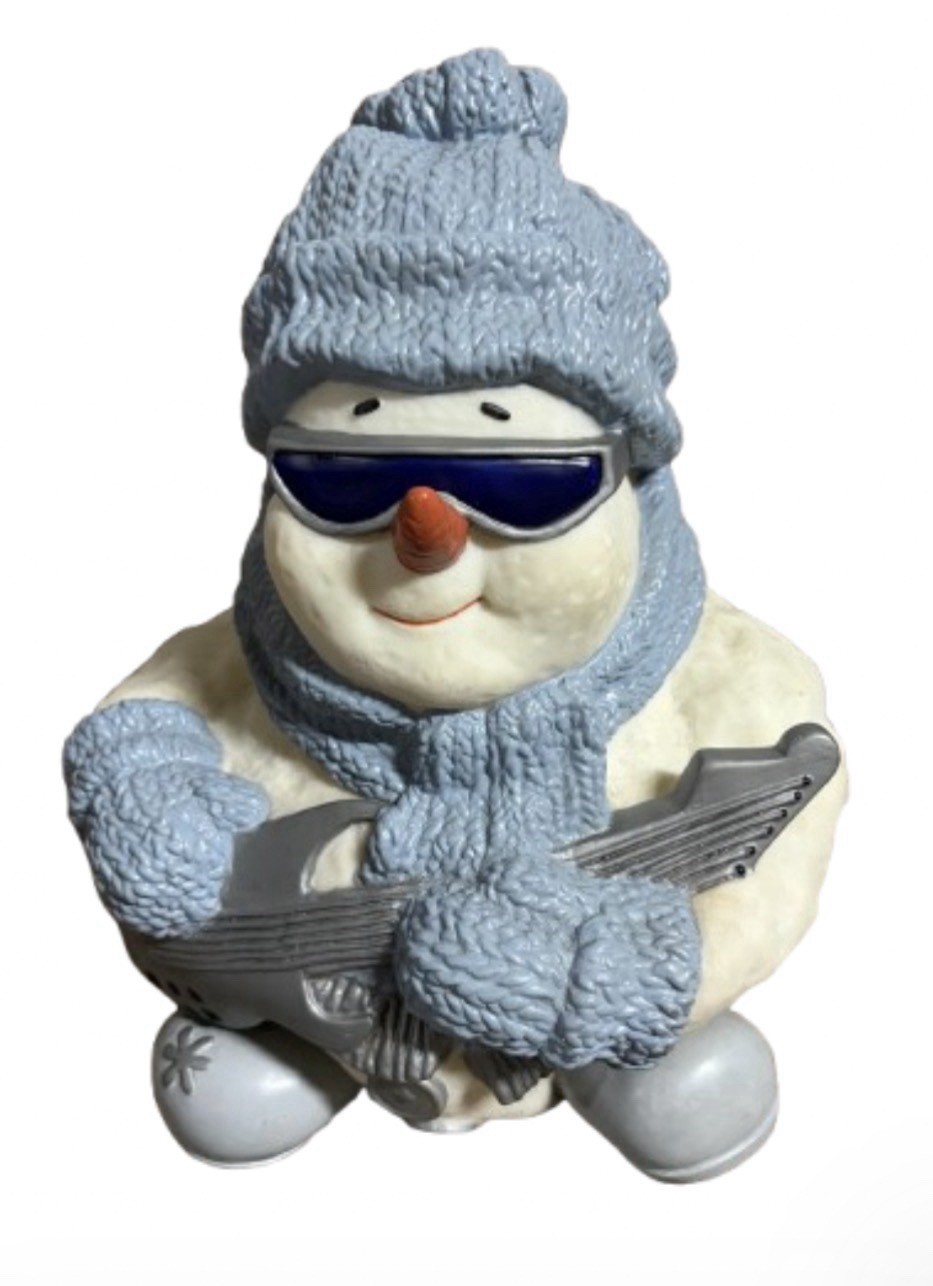 Rare Vintage Musical Rubber Snowman Christmas Santa Claus Is Coming To Town Y2K