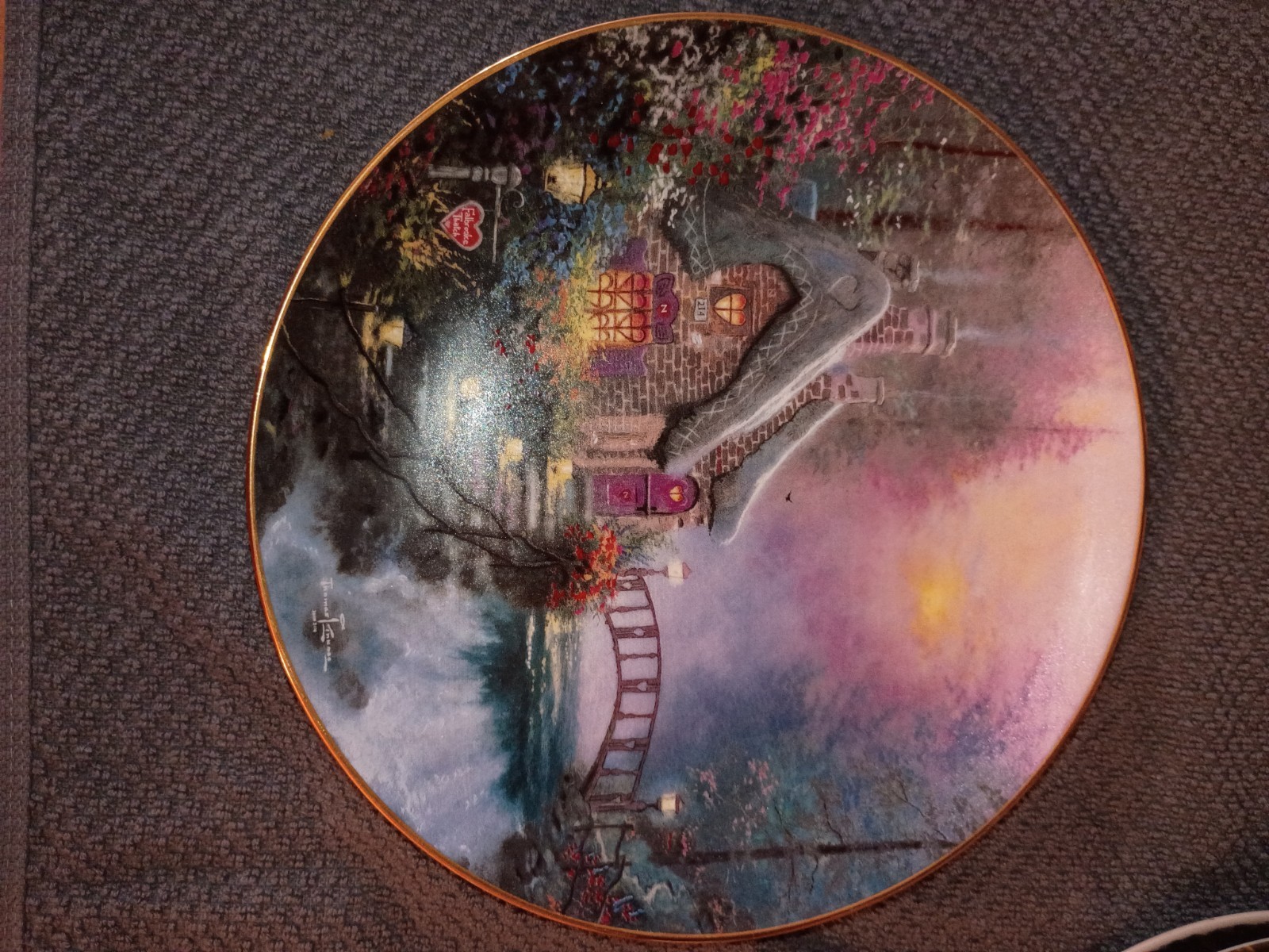 Thomas Kincaid decorative plate. Falbrooke Cottage Collector Plate.