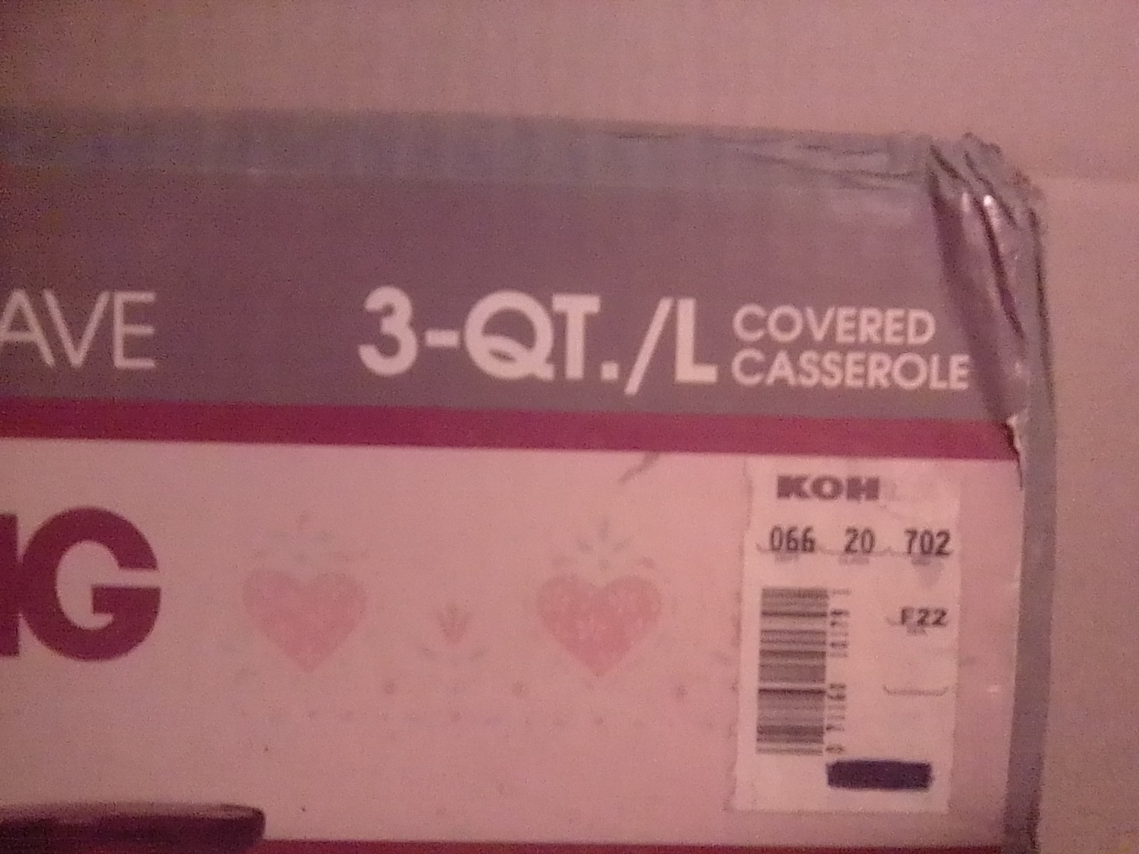 Corning Ware Forever Yours Heart 3 Quart/Liter A-3-177 Casserole Dish w/ Lid-New