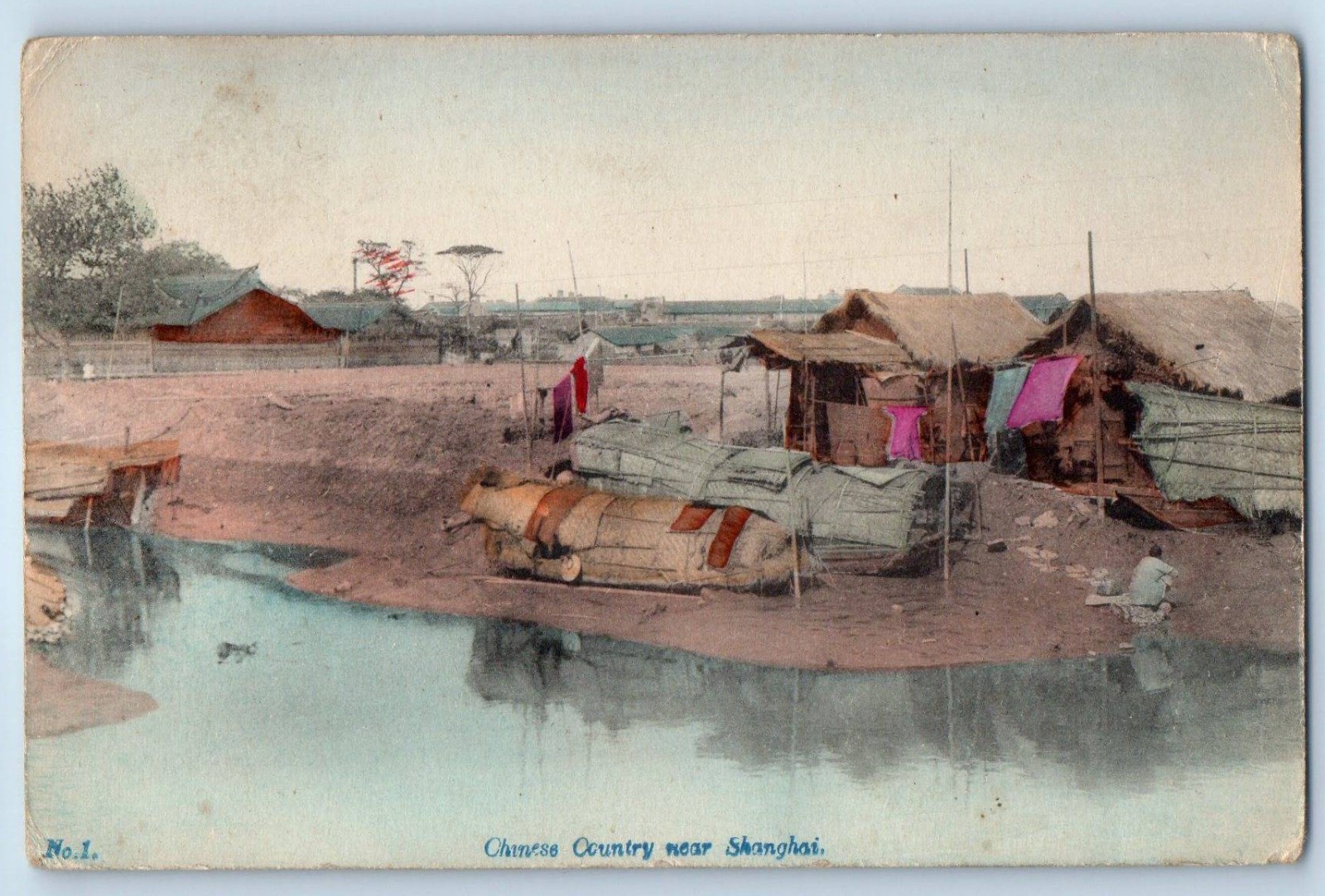 Shanghai China Postcard Chinese Country near Shanghai c1910 Antique Unposted