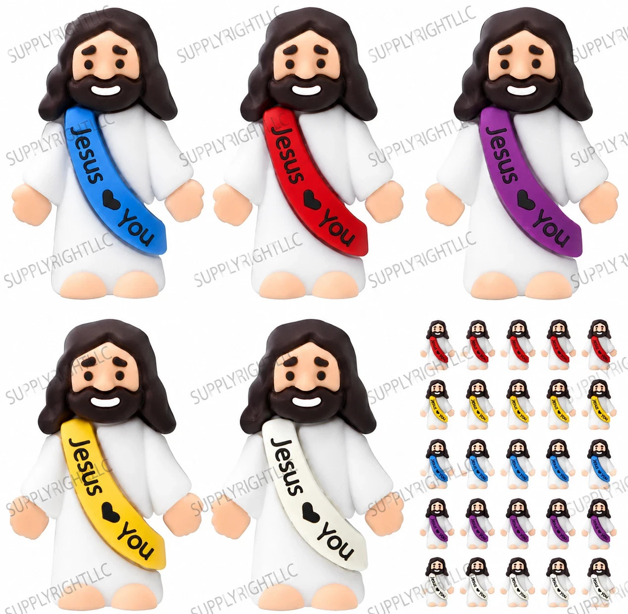 100 Pack Little Jesus Figures Loves You, Tiny Mini Jesus Figurines in Bulk NEW..