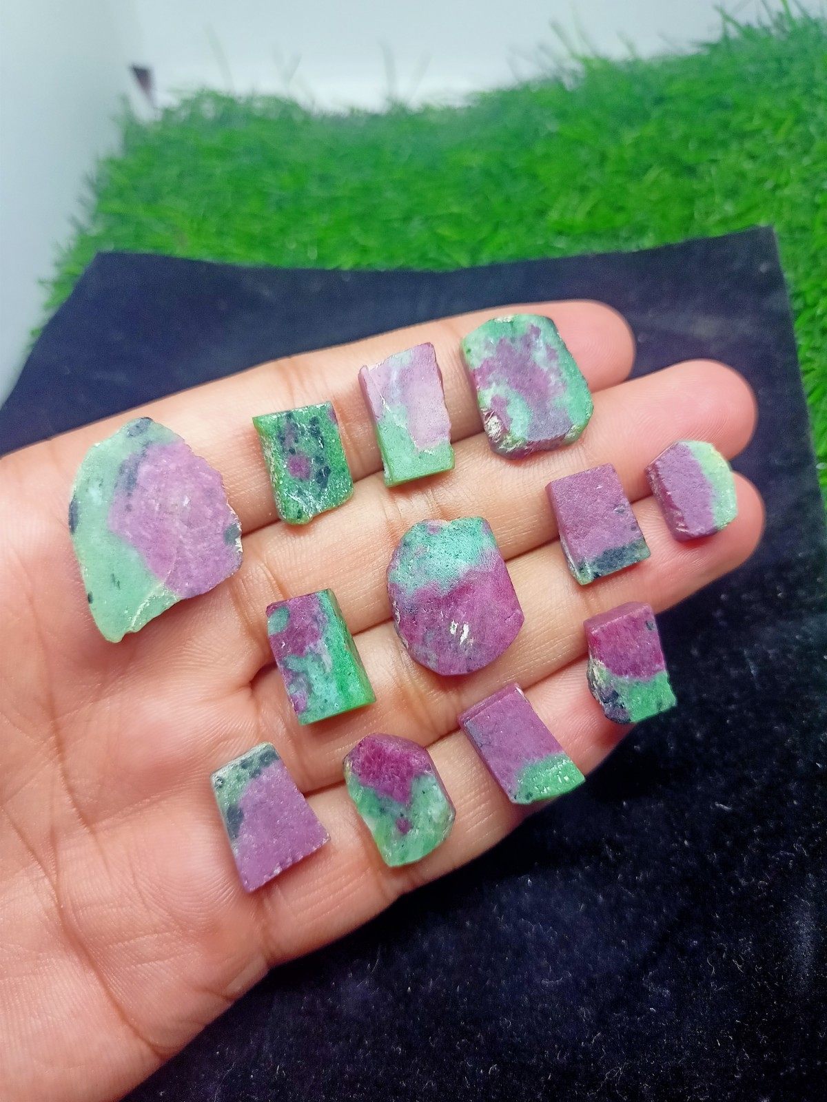 10pcs Naturals Raw Ruby In Zoisite Rough Stone Uncut High Ruby Content Collector
