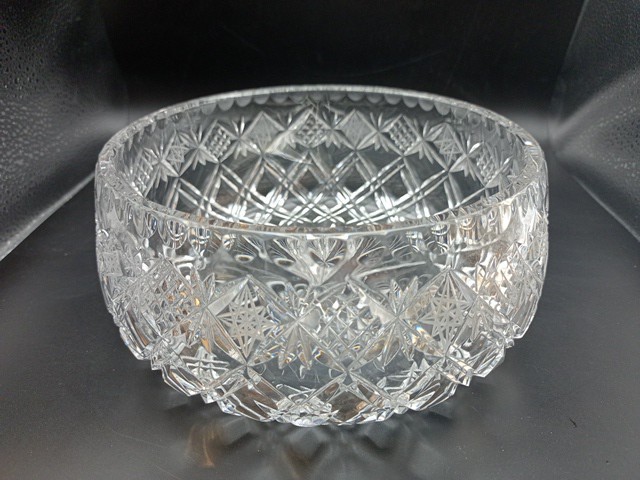 American Brilliant Cut Crystal Round Bowl 7.5” Diameter 3.5” High 3 lbs 5 oz