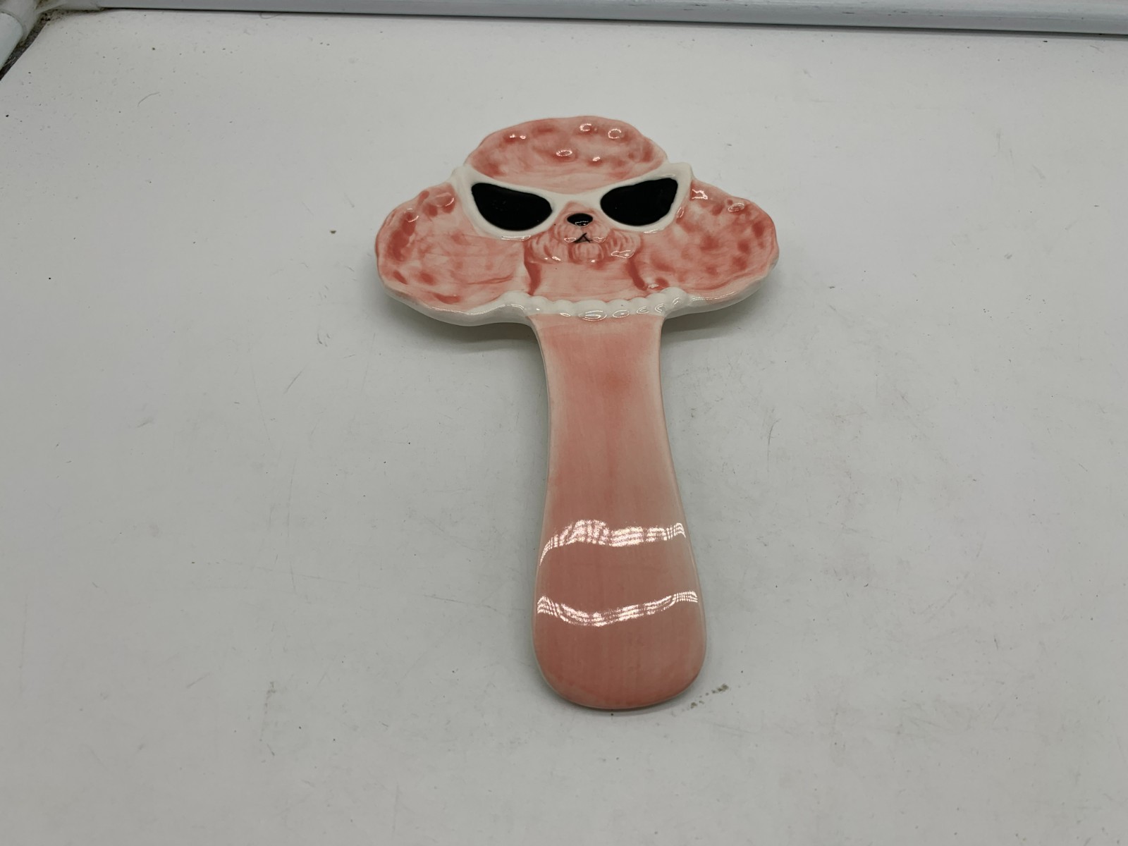 Cracker Barrel Ceramic 8.5in Pretty Pink Poodle Spoon Rest AA02B60008