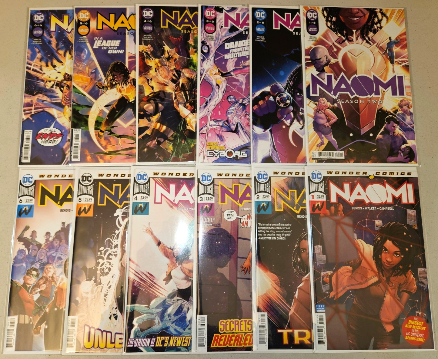 Naomi #1-6 + Season Two #1 2 3 4 5 6 (Lot of 12) DC Wonder Comics Bendis Set*