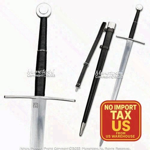 52.5” Two-Hand Knight Long Sword Type XV B 1 G H P Carbon Steel Sharp Functional