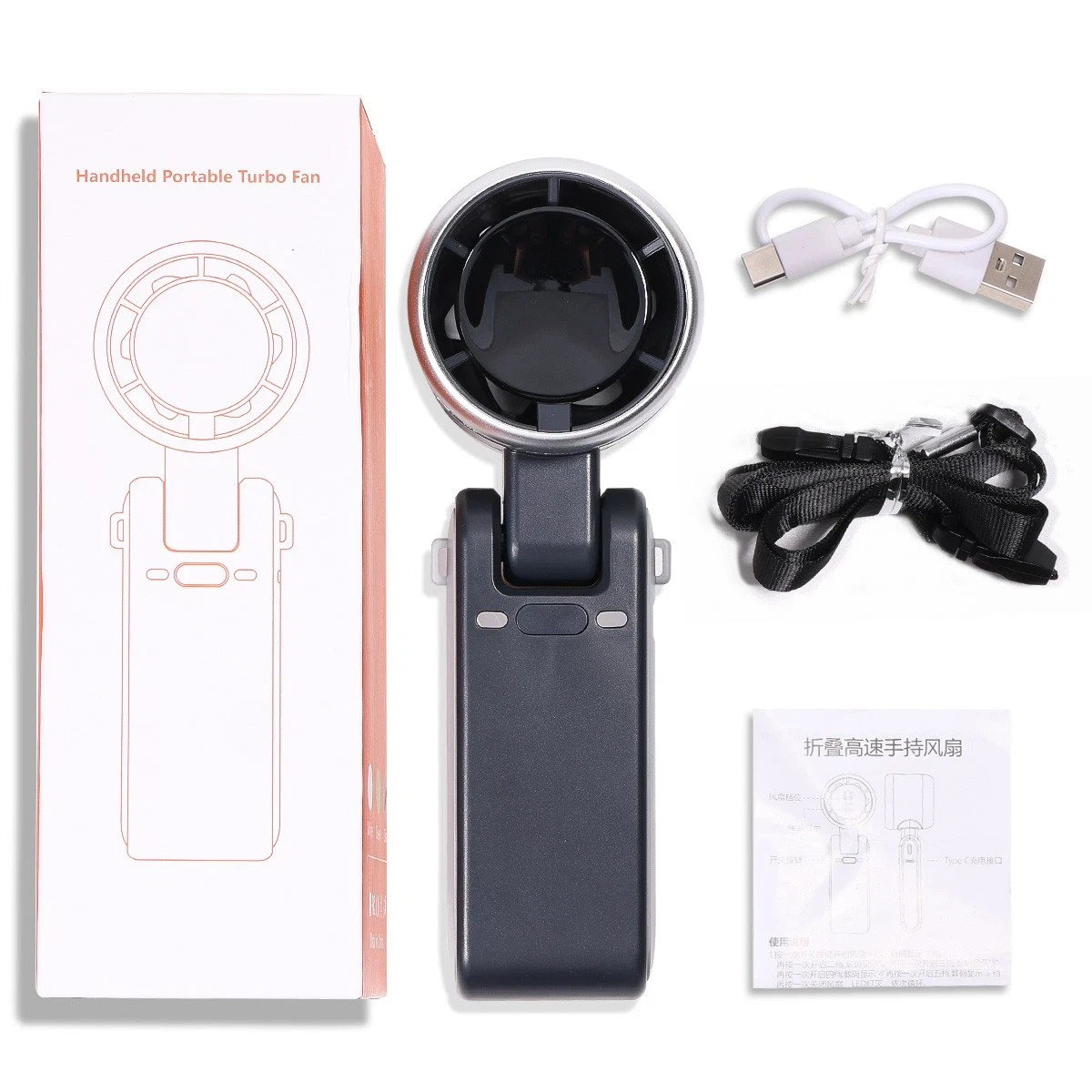 Mini Hand-held Fan Portable Folding Desk Fan Cooler Cooling USB Rechargeable Fan