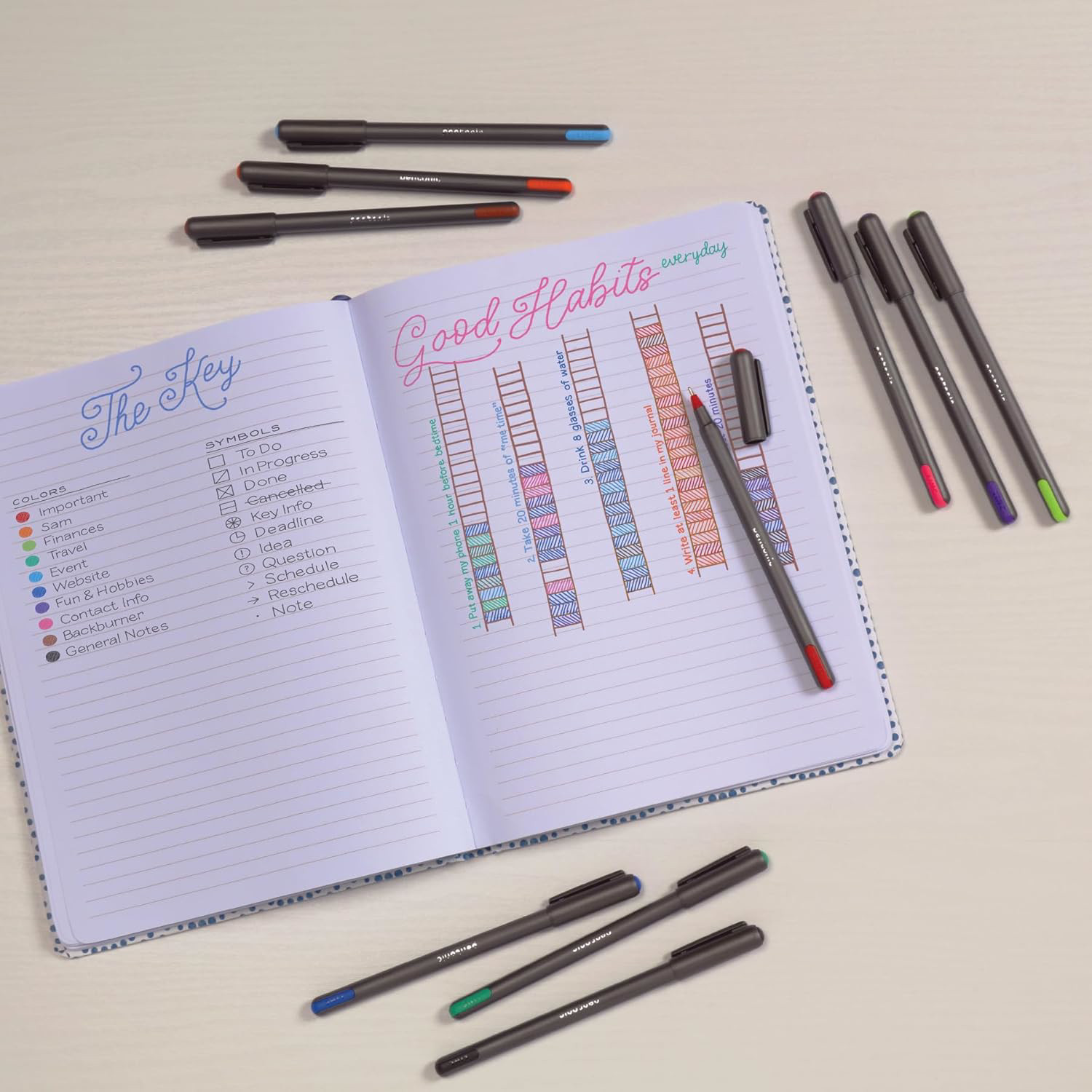 Pentonic 10-Count Ballpoint Pens 1.0mm Assorted Colors Easy Flow Ink
