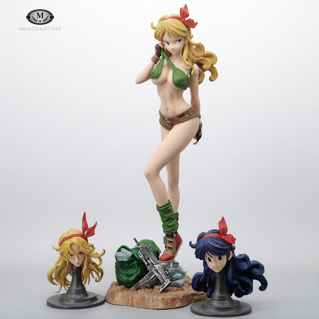 Dragon Ball 13in Lunch Launch Gals 3-Head PVC GK Statue Model Toy