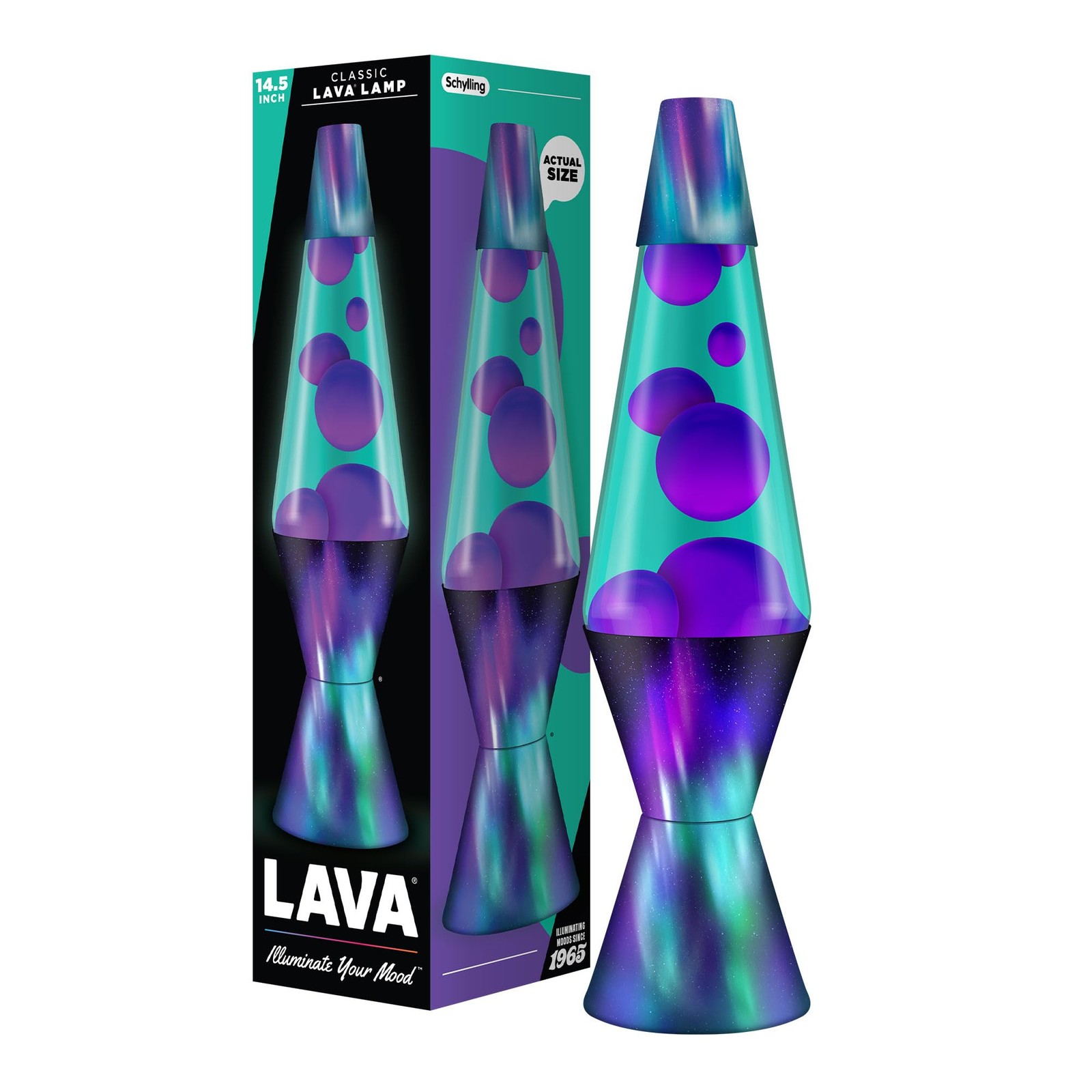 14.5″ Aurora Borealis Lava Lamp – Purple Wax, Blue Liquid, Classic Motion