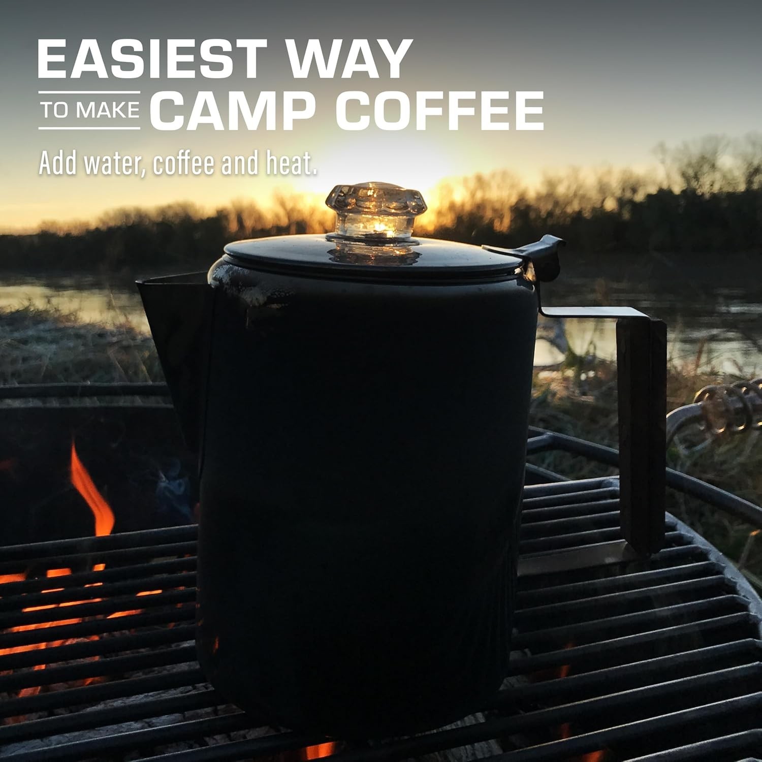 Percolator Coffee Pot — NO Aluminum or Plastic [9 cup]
