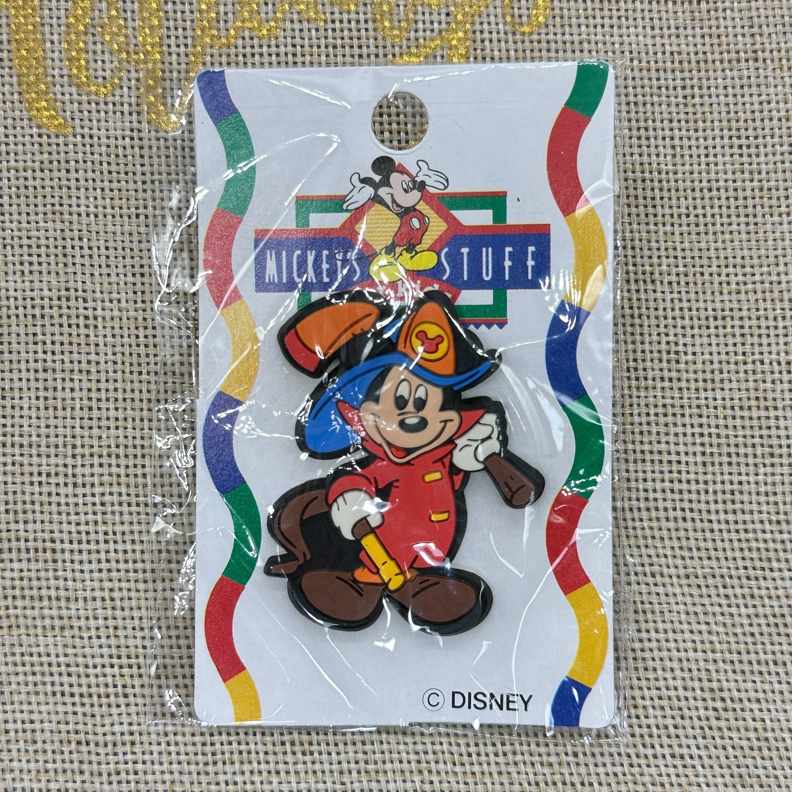 Disney JAPAN Pin Mickey Stuff For Kids Rubber Mickey Mouse Fire Fighter
