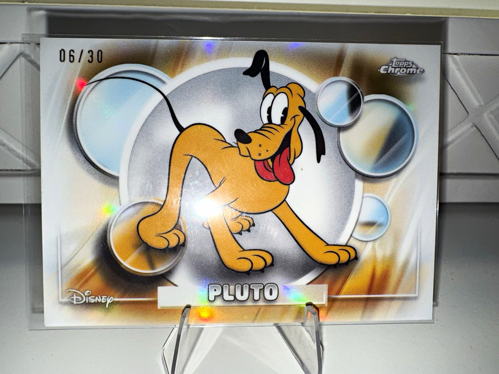 Topps Chrome Disney Pluto Parallel/Variety Serial Numbered 06/30 Non-Sport Card