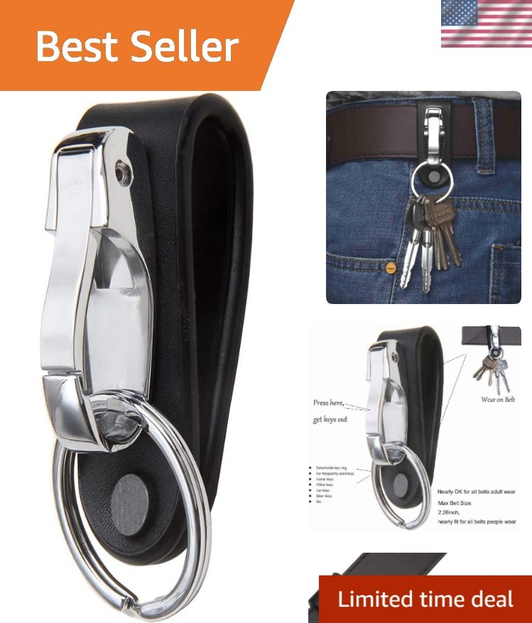 Luxurious Leather Belt Loop Keychain for Men – Detachable Keyring Included