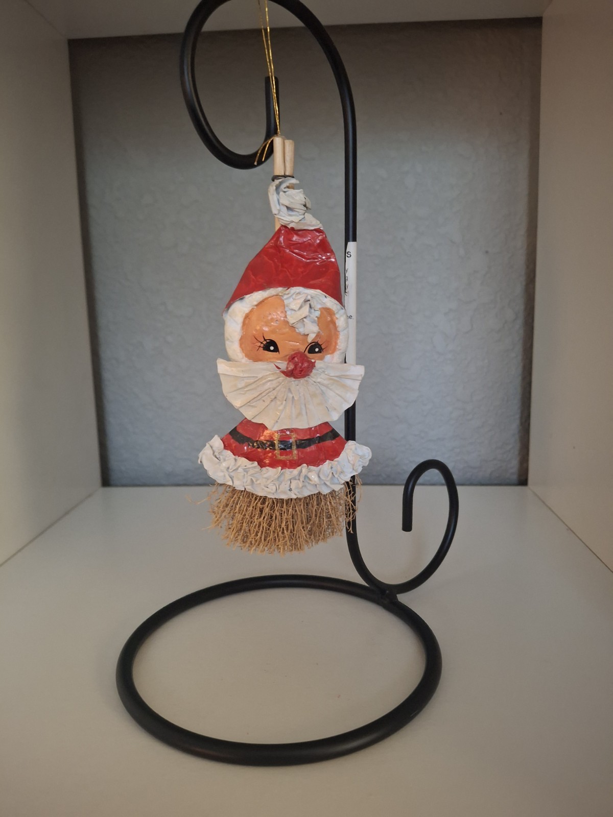 Vintage Paper Papier Mache Santa Claus Ornament