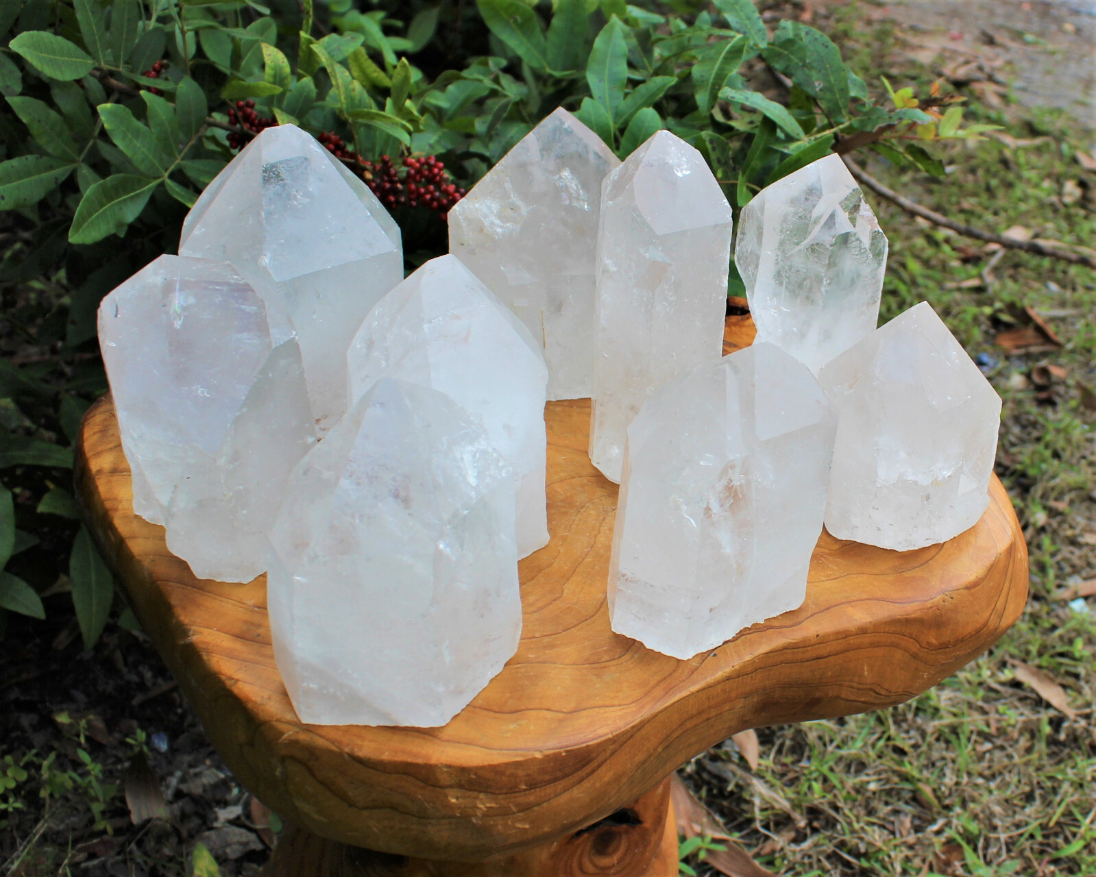 LARGE Clear Quartz Crystal Point with Cut Base – Free Standing Crystal Points