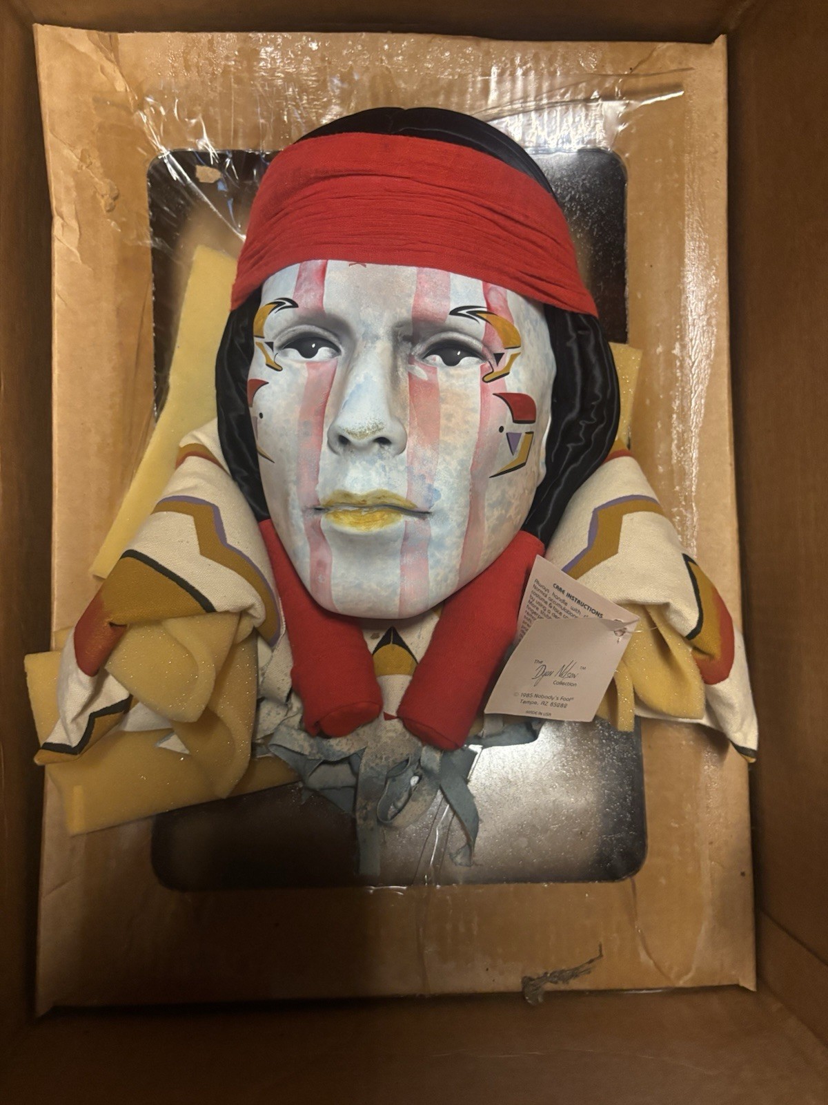 Vintage Dyan Nelson Ceramic American Indian Masks Hand Painted NWT Signed