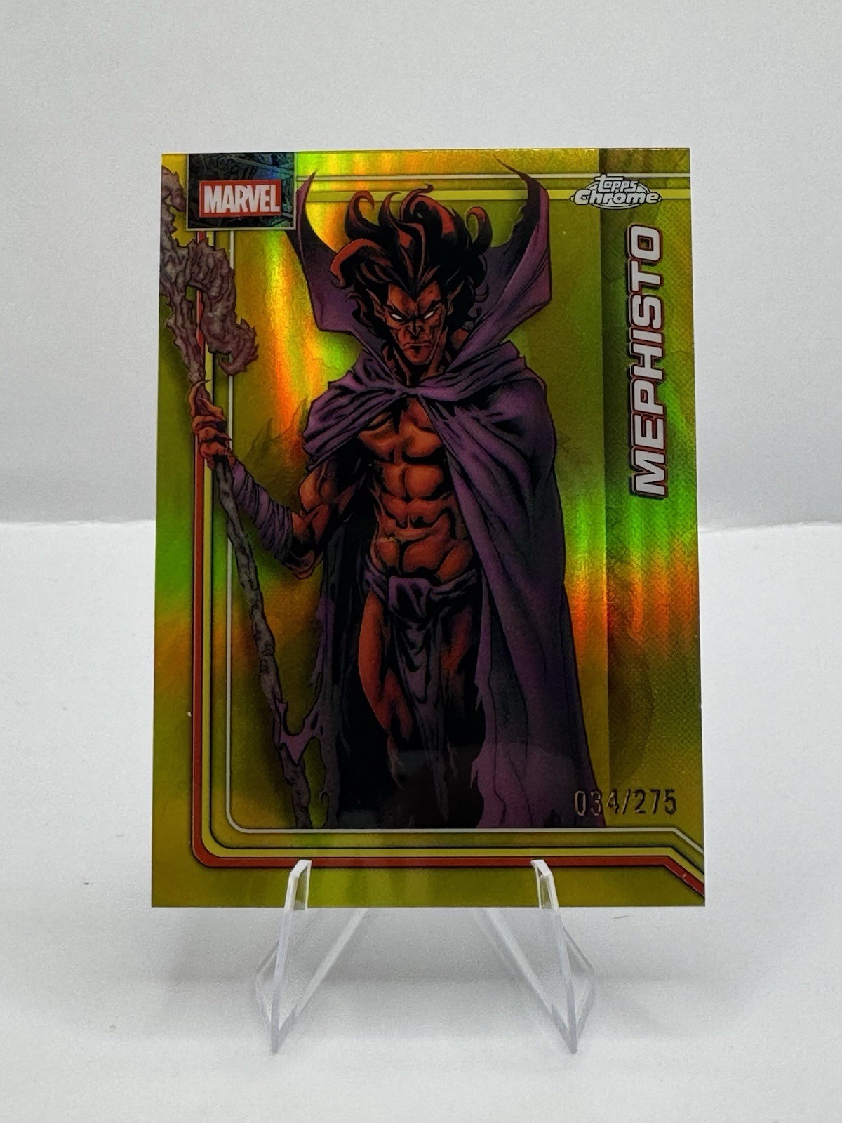 2026 Topps Chrome Marvel – Mephisto Gold Refractor /275 #077