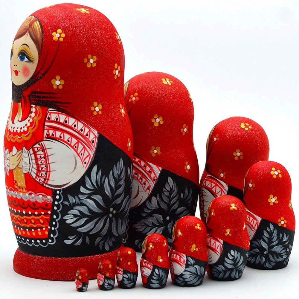 Russian Nesting Dolls for Kids Matryoshka Doll 10Pcs Handmade