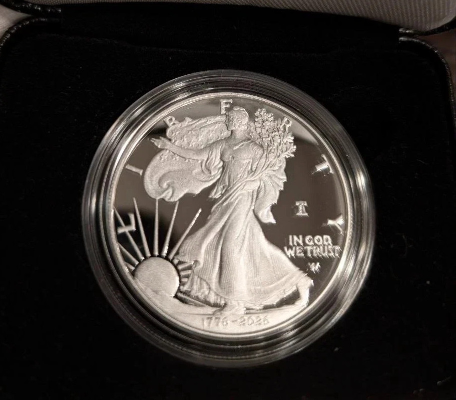1776-2026 Proof SiIver Eagle Liberty Bell Privy Dual Dated