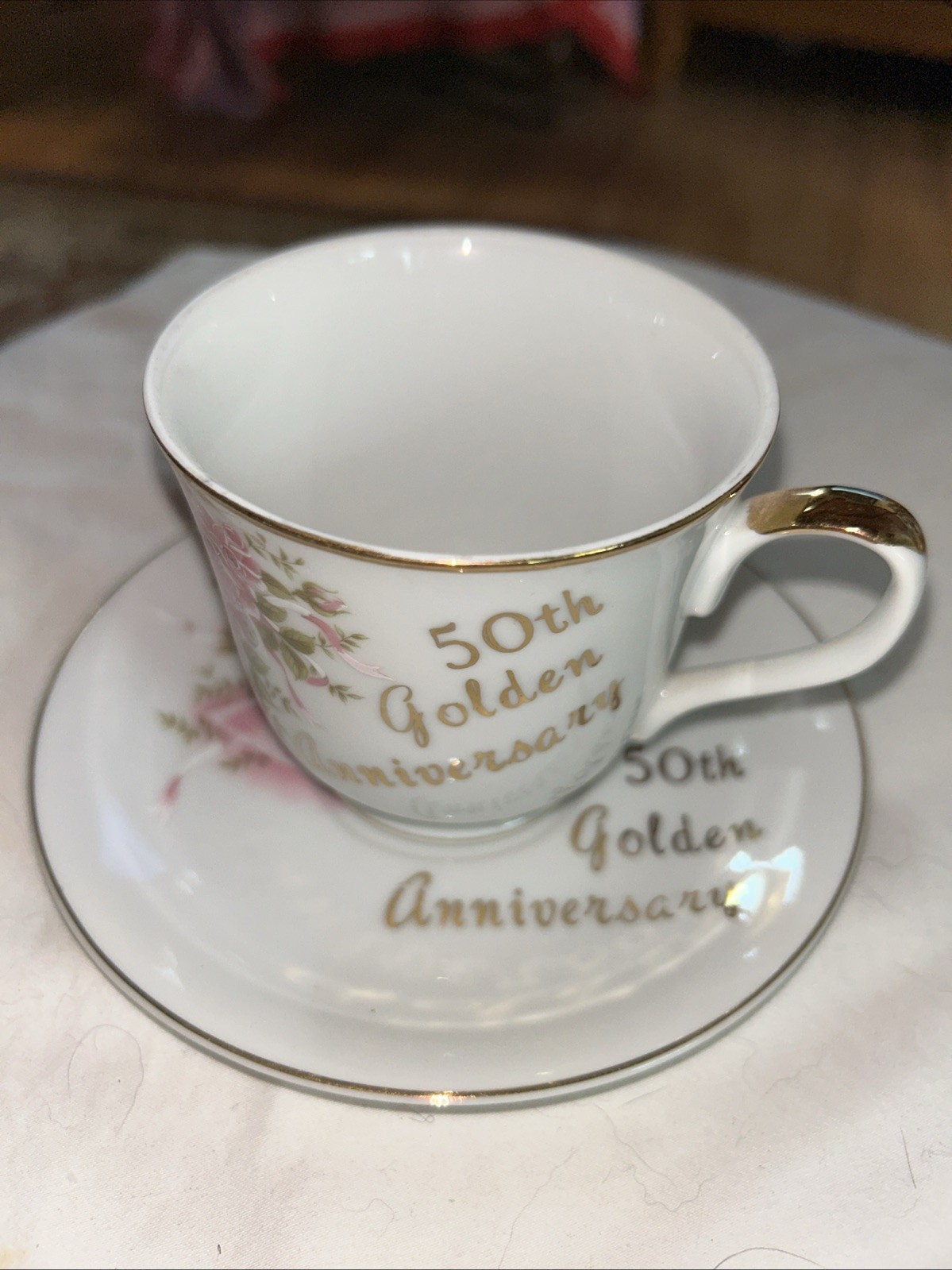 Vintage 50th Anniversary Tea cup and Saucer set Japan